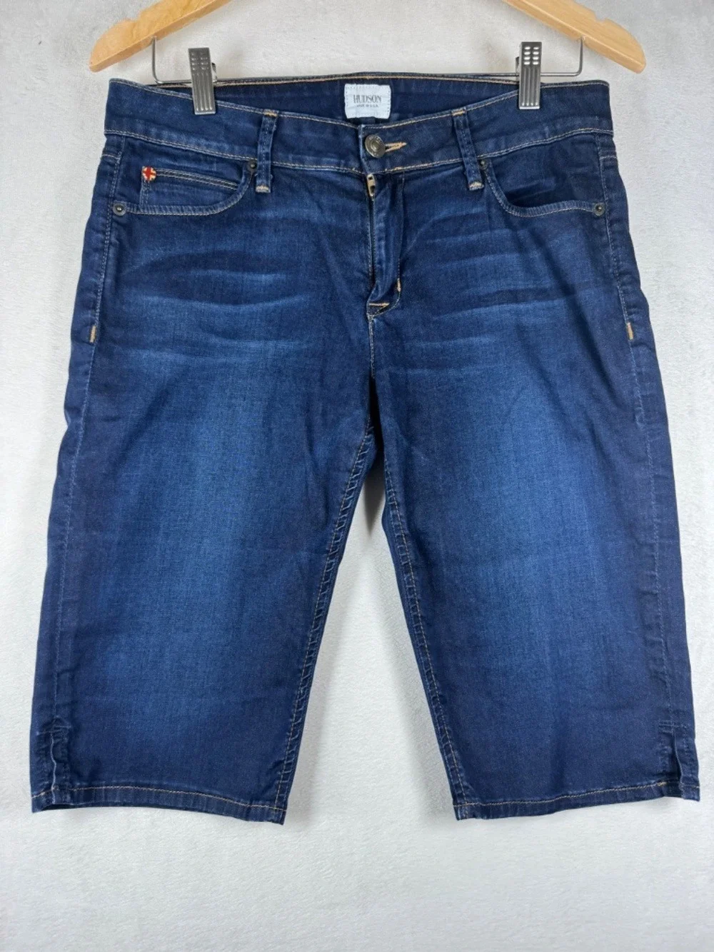 Hudson Jeans Deep Indigo Denim Bermuda Shorts Size 30